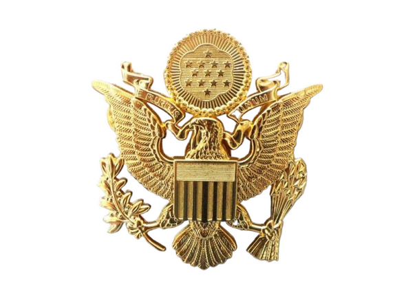 WWII US ARMY OFFICER CAP EAGLE BADGE INSIGNIA