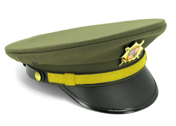 Peaked caps with gold badge
